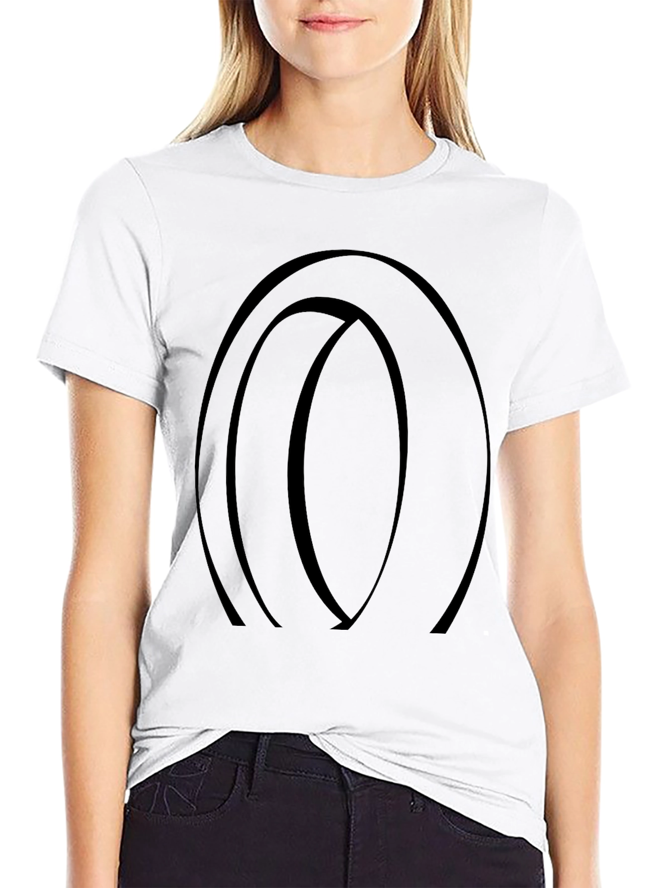 Abstract Circle Graphic Black T-Shirt
