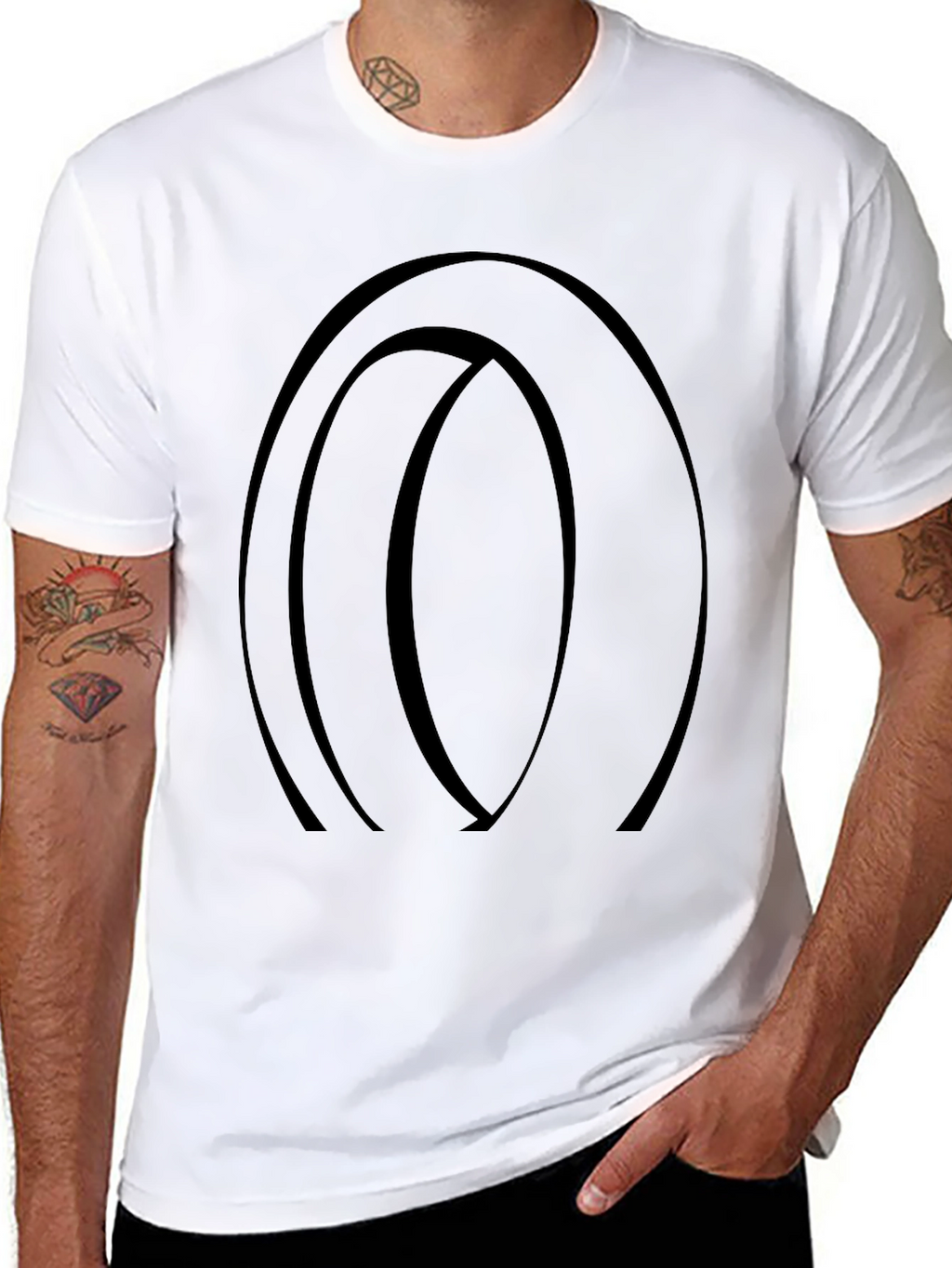 Abstract Circle Graphic Black T-Shirt