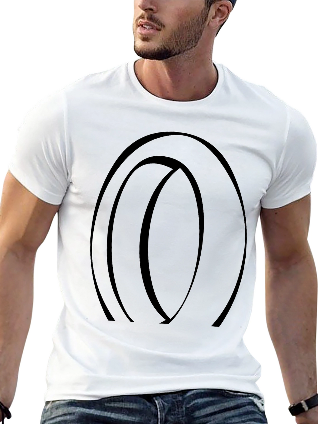 Abstract Circle Graphic Black T-Shirt