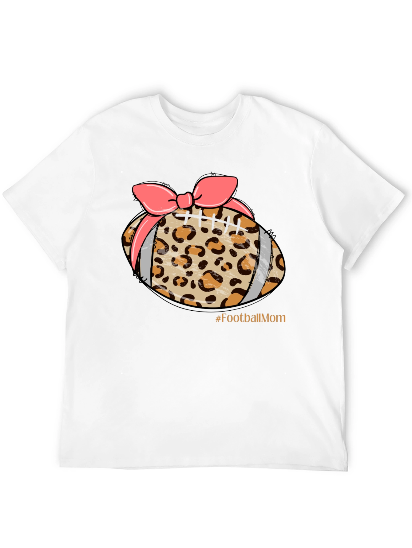 Football Mom Leopard Print T-Shirt