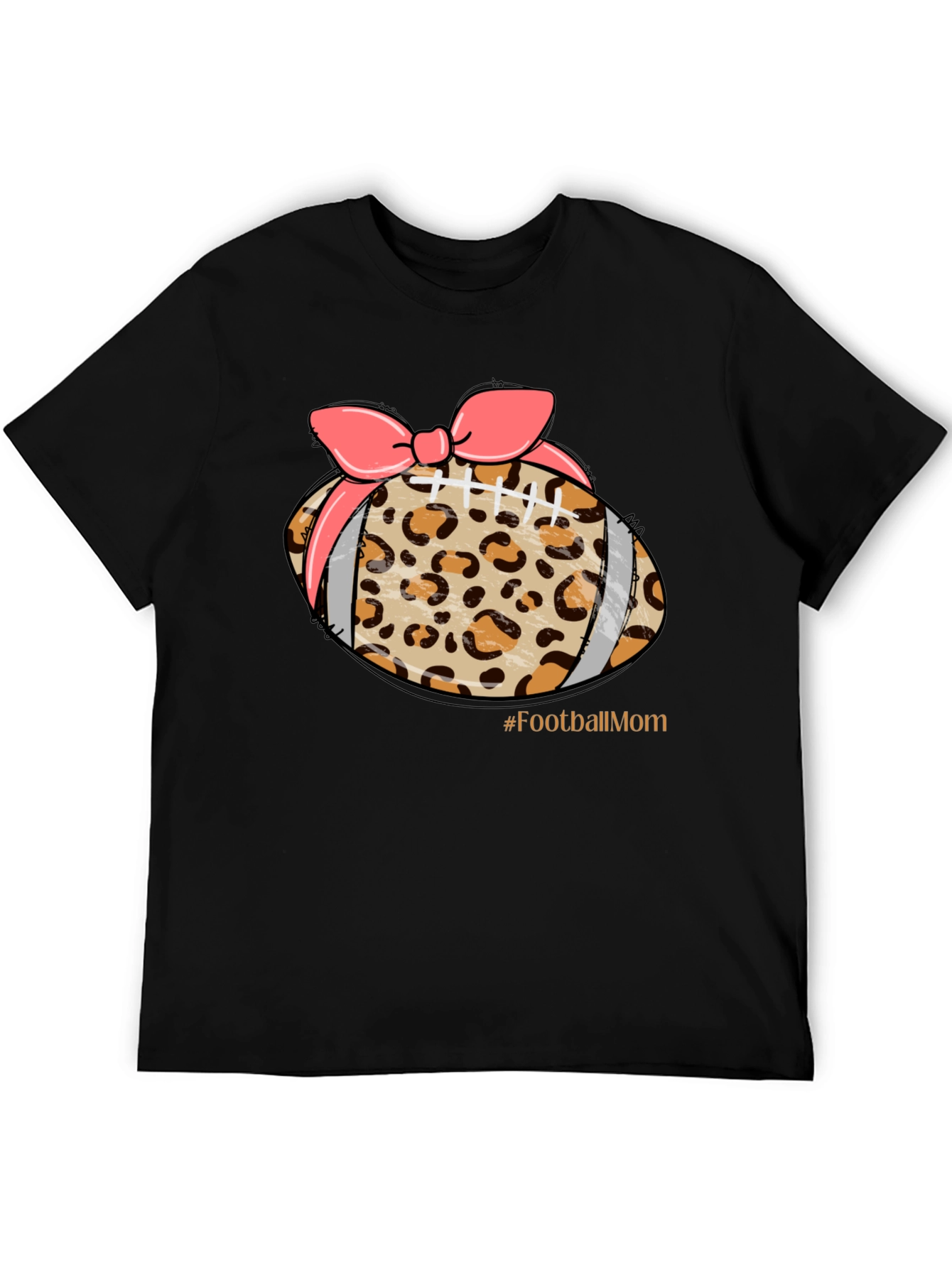 Football Mom Leopard Print T-Shirt