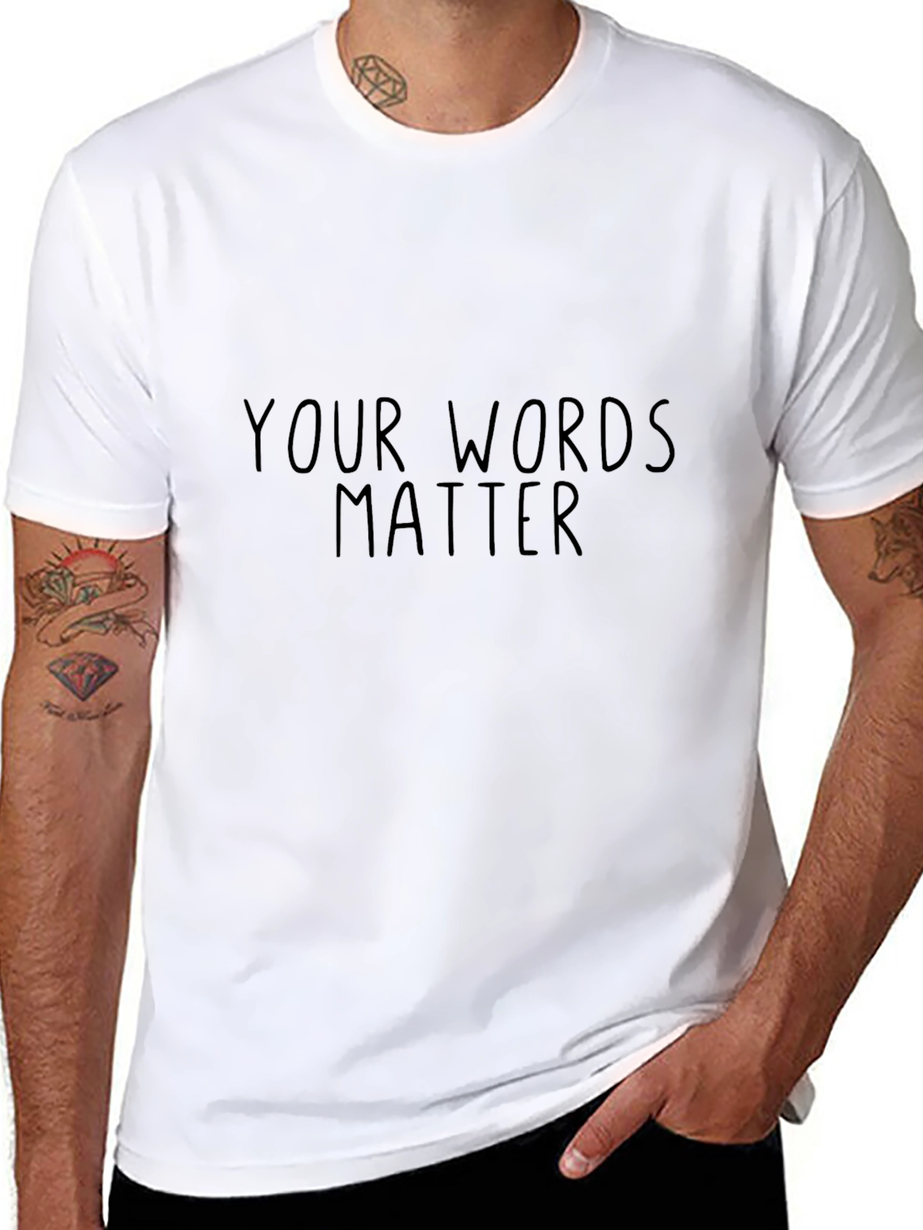 Your Words Matter Graphic Tee - Black