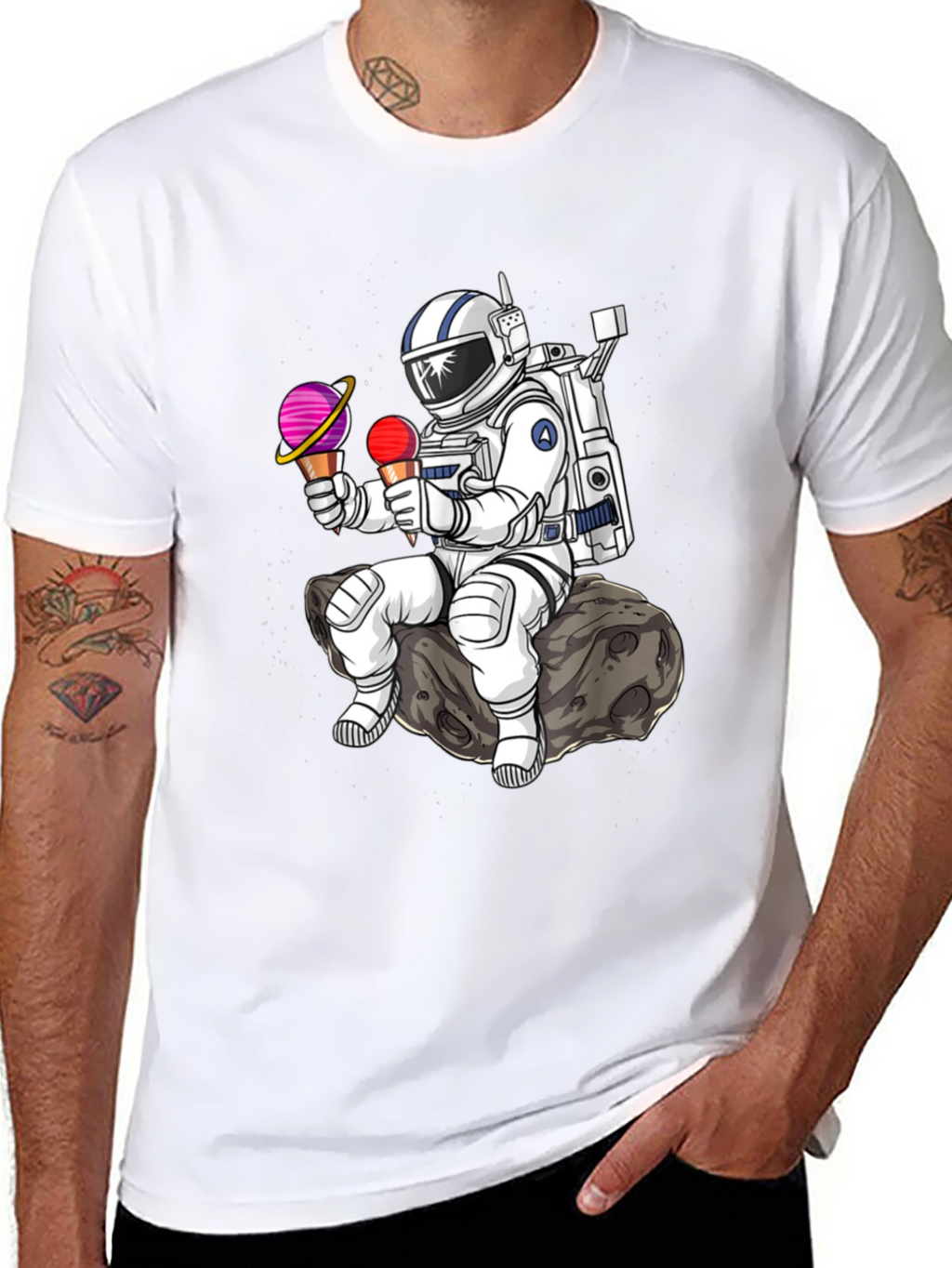 Astronaut Ice Cream T-Shirt - Space Lover Tee