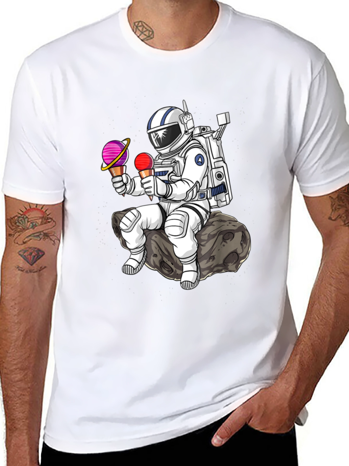 Astronaut Ice Cream T-Shirt - Space Lover Tee