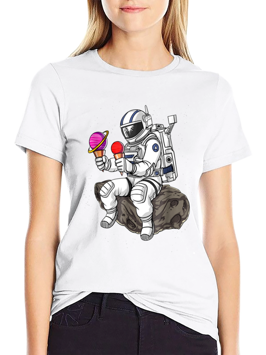 Astronaut Ice Cream T-Shirt - Space Lover Tee