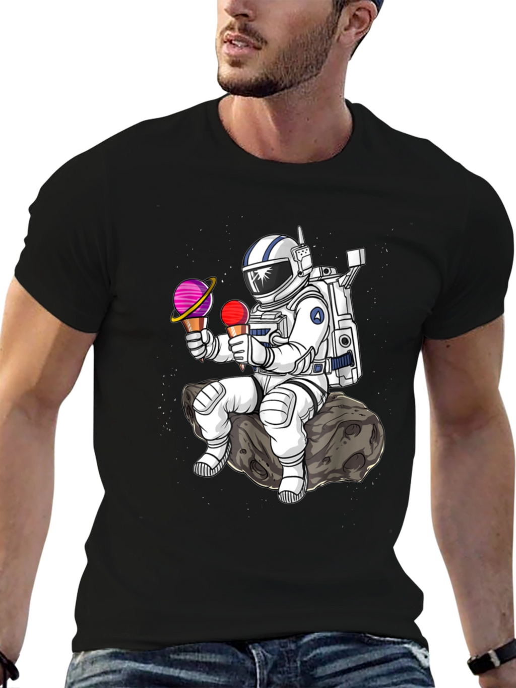 Astronaut Ice Cream T-Shirt - Space Lover Tee