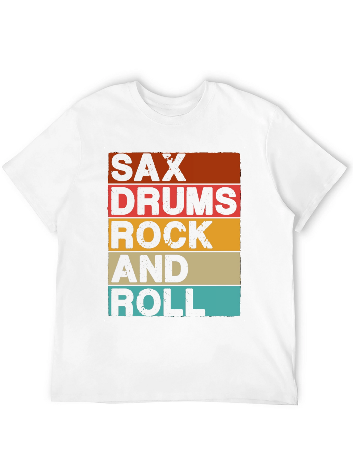 Sax Drums Rock and Roll Retro Music T-Shirt