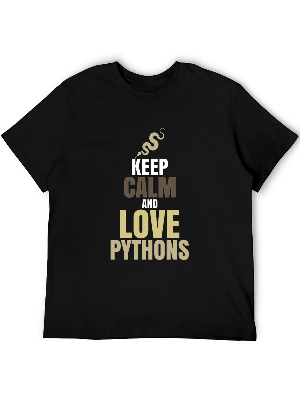 Keep Calm and Love Pythons Black T-Shirt