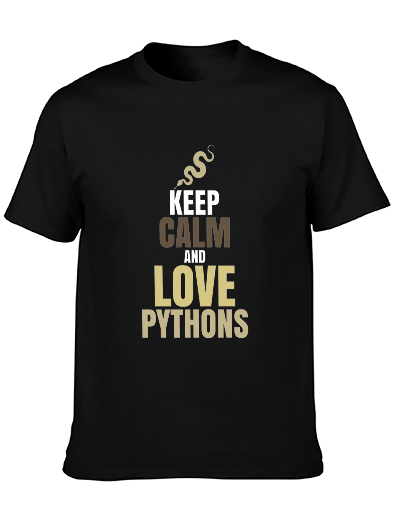 Keep Calm and Love Pythons Black T-Shirt
