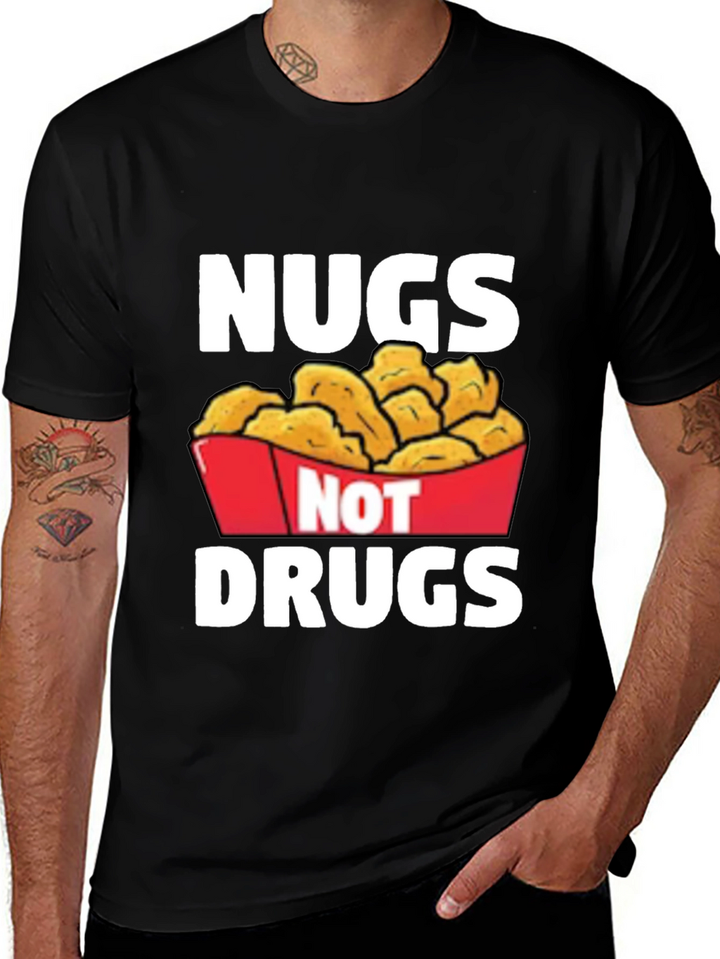 Nugs Not Drugs Graphic T-Shirt - Funny Foodie Tee