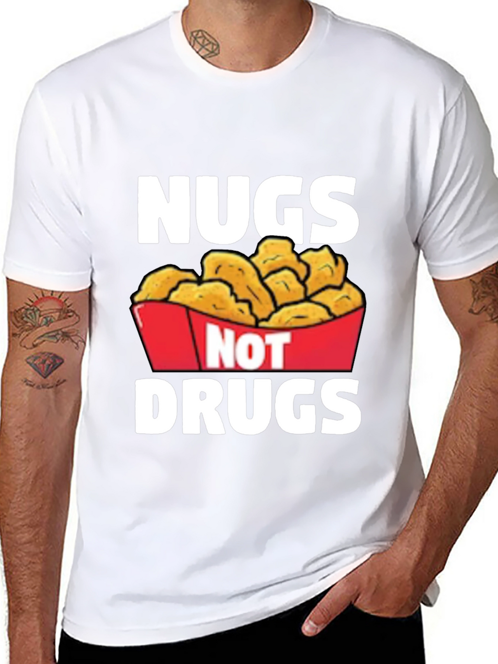 Nugs Not Drugs Graphic T-Shirt - Funny Foodie Tee