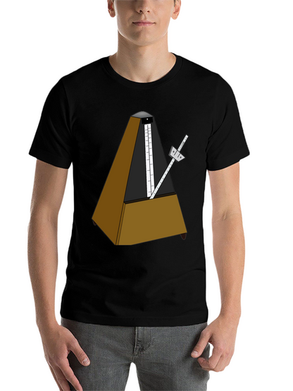 Musical Metronome Graphic Tee - Black Cotton Shirt