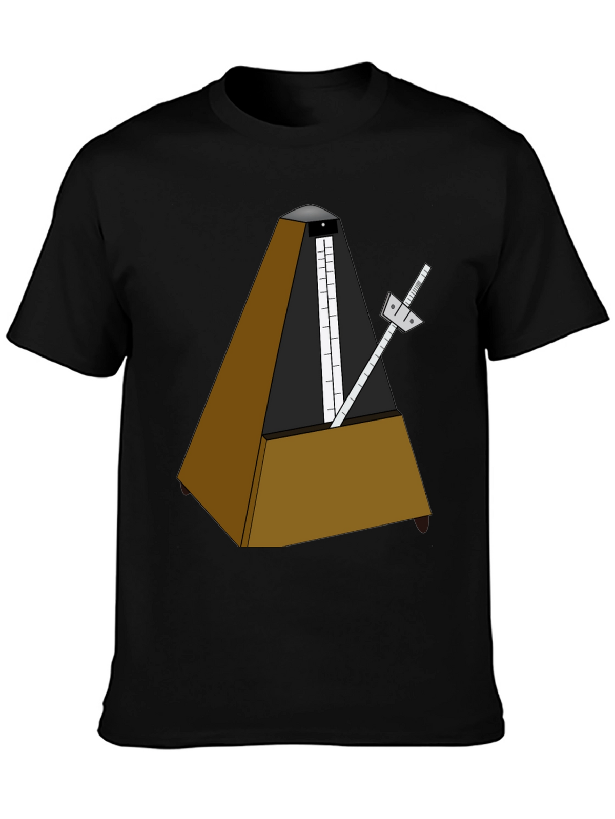 Musical Metronome Graphic Tee - Black Cotton Shirt