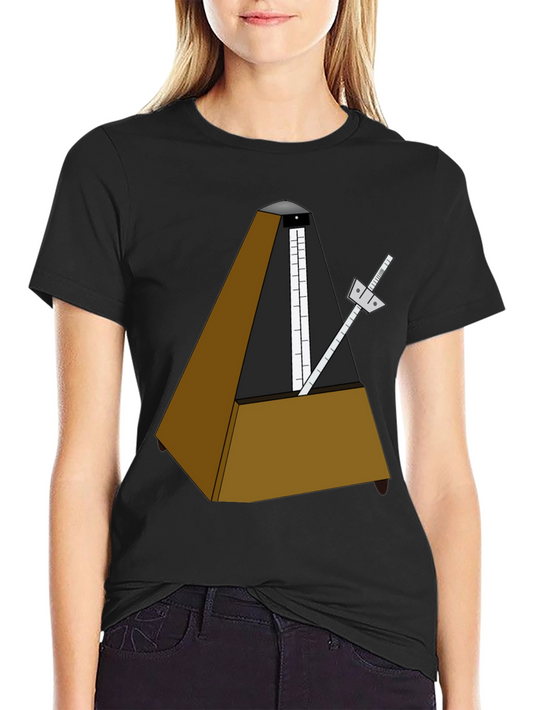 Musical Metronome Graphic Tee - Black Cotton Shirt