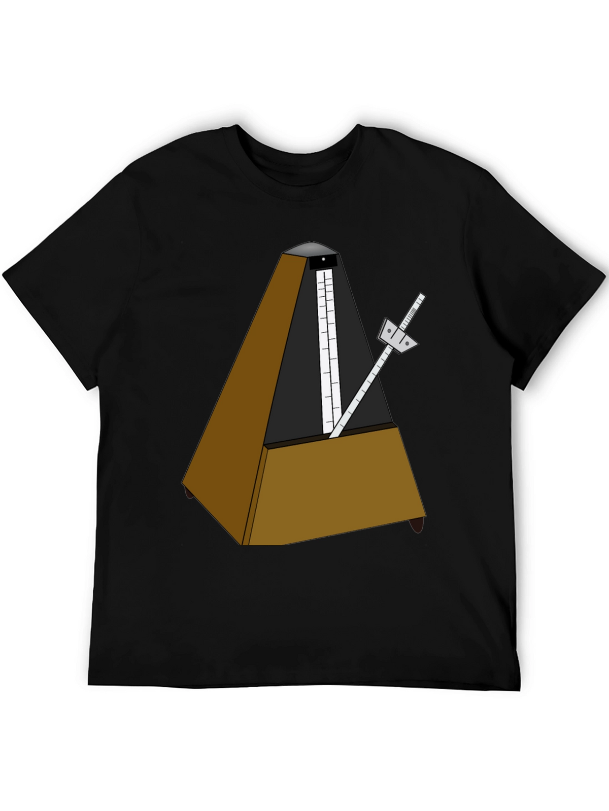 Musical Metronome Graphic Tee - Black Cotton Shirt