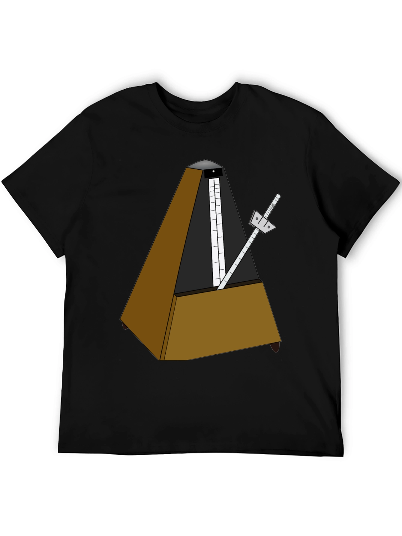 Musical Metronome Graphic Tee - Black Cotton Shirt