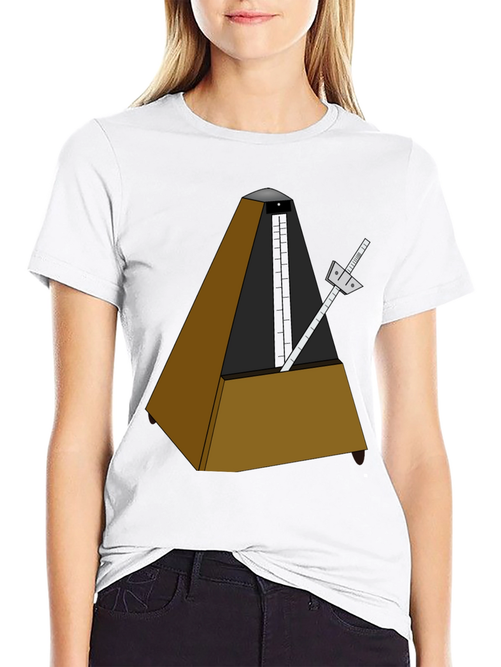 Musical Metronome Graphic Tee - Black Cotton Shirt