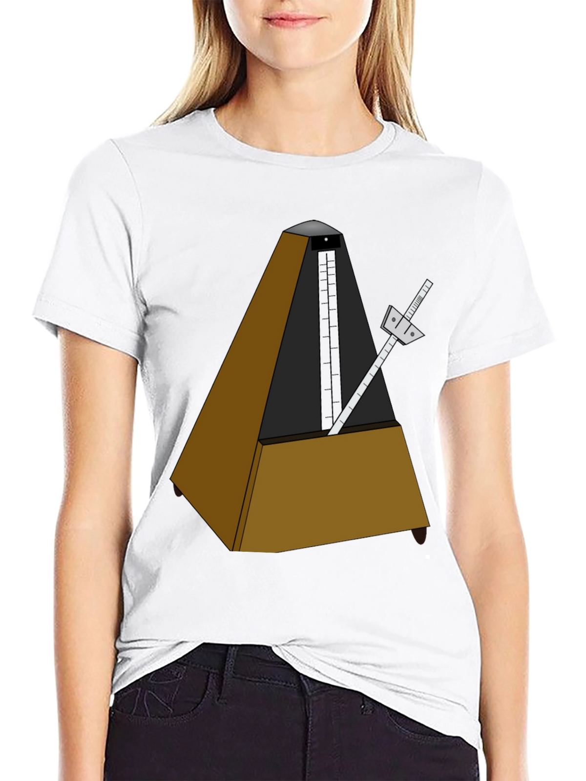 Musical Metronome Graphic Tee - Black Cotton Shirt