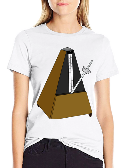 Musical Metronome Graphic Tee - Black Cotton Shirt