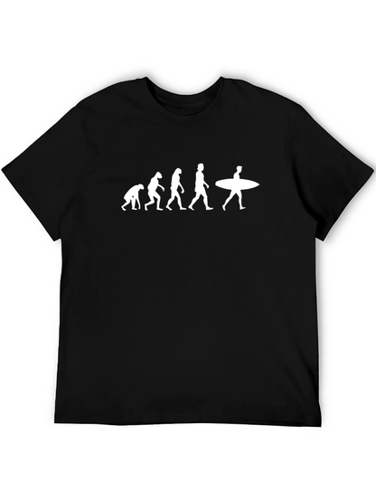 Evolution of Surfing Black T-Shirt