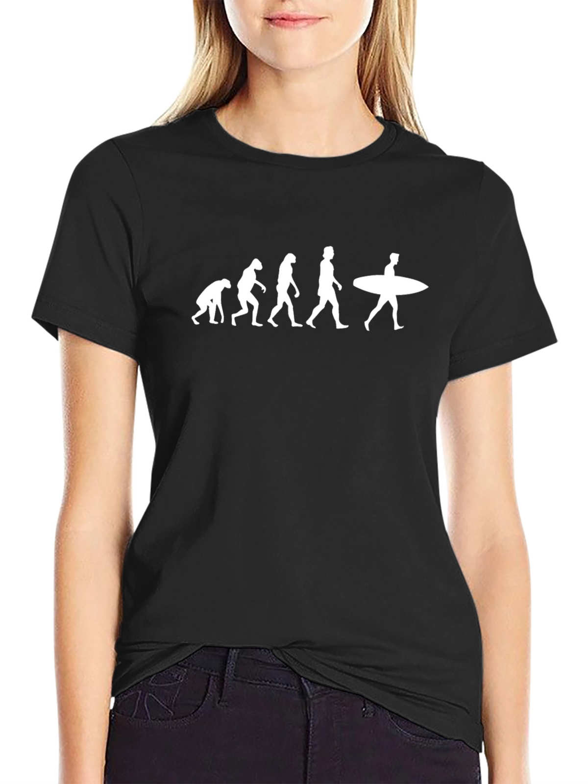Evolution of Surfing Black T-Shirt