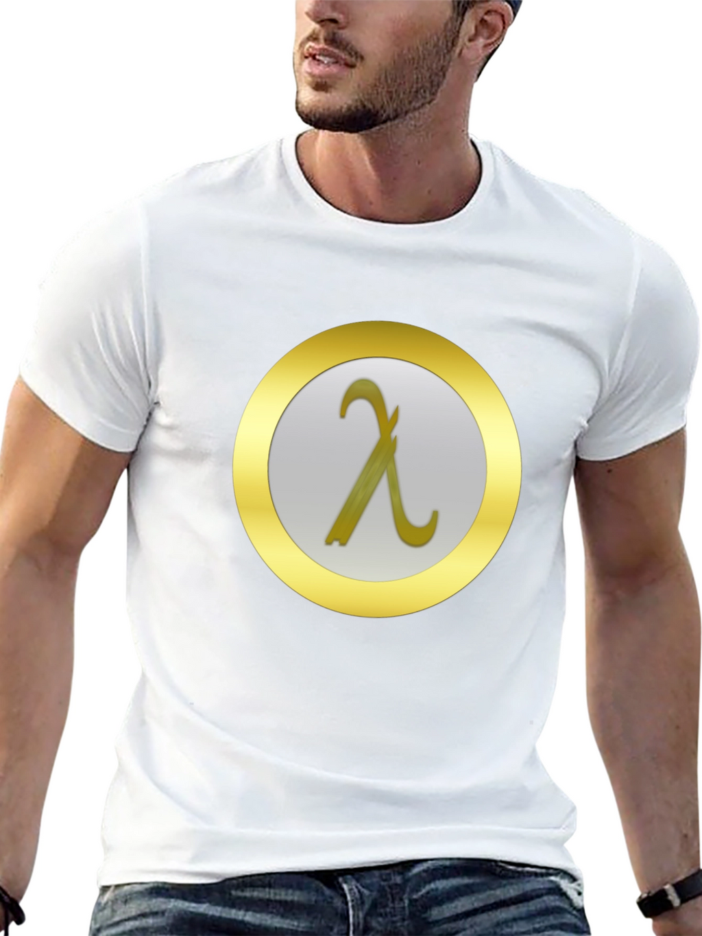 Lambda Symbol T-Shirt - Modern Minimalist Design