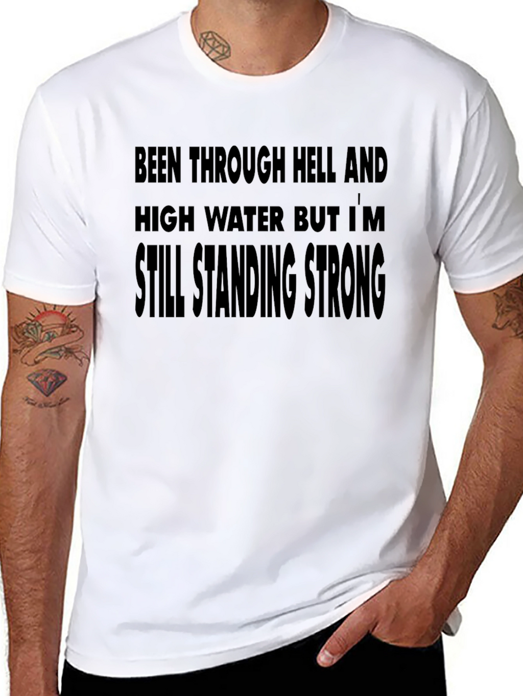 Resilient Black T-Shirt: Still Standing Strong