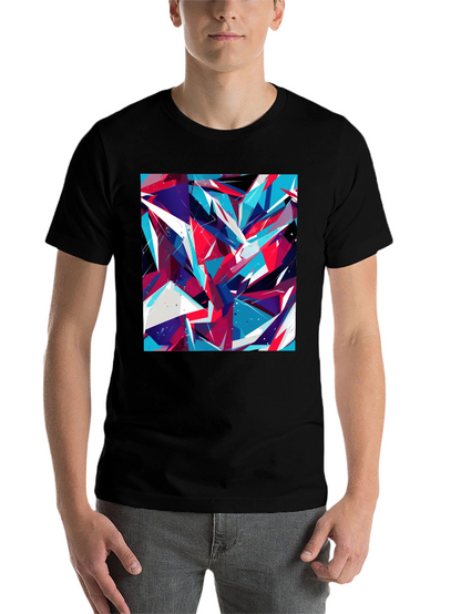 Abstract Geometric Print Black T-Shirt