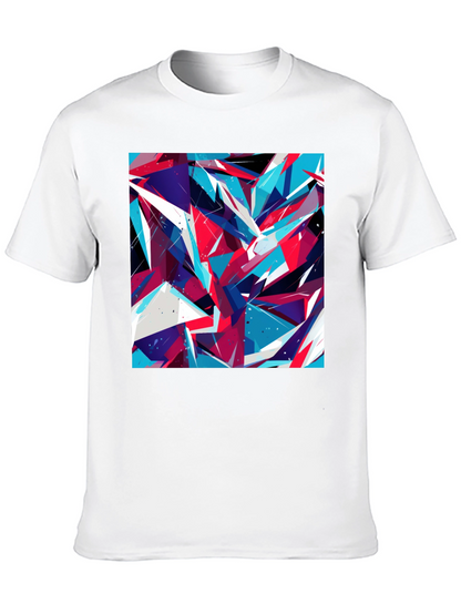 Abstract Geometric Print Black T-Shirt