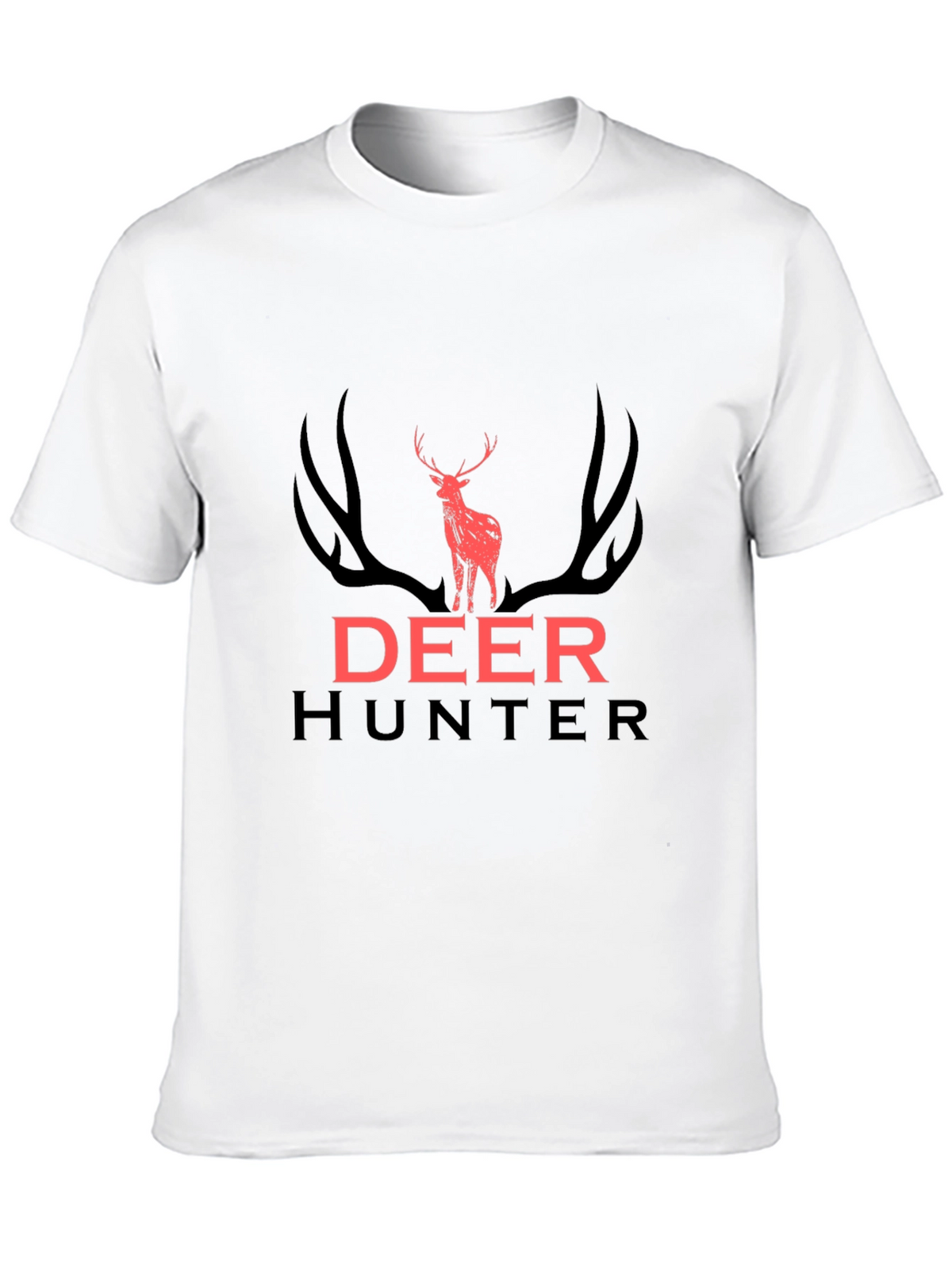 Deer Hunter Graphic Tee - Black Cotton T-Shirt