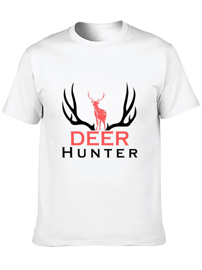 Deer Hunter Graphic Tee - Black Cotton T-Shirt