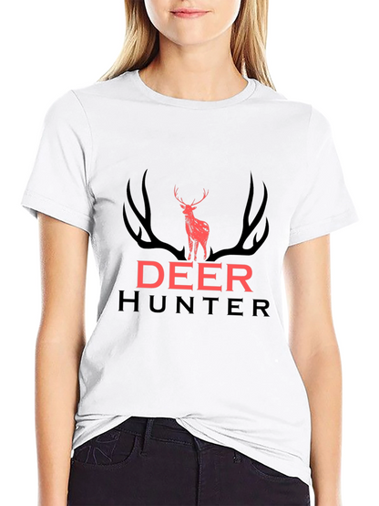 Deer Hunter Graphic Tee - Black Cotton T-Shirt