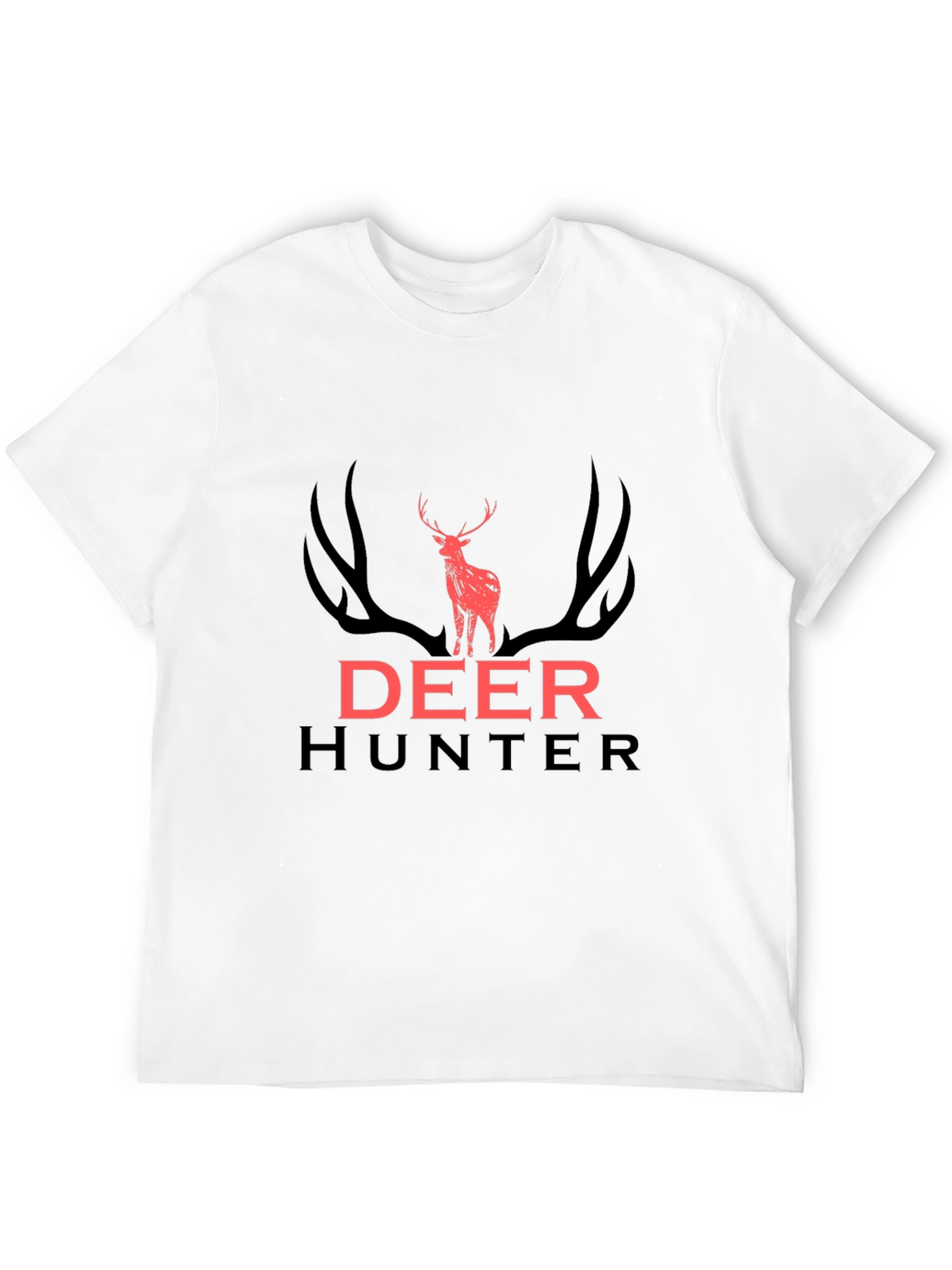 Deer Hunter Graphic Tee - Black Cotton T-Shirt