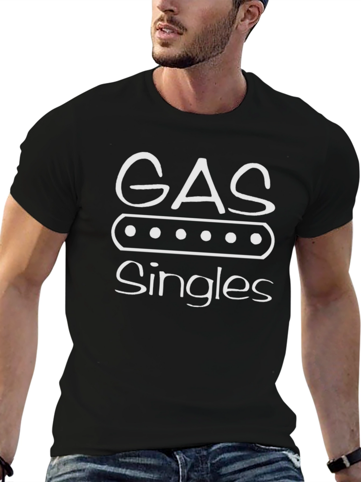 Gas Singles Graphic T-Shirt Funny Dating Tee