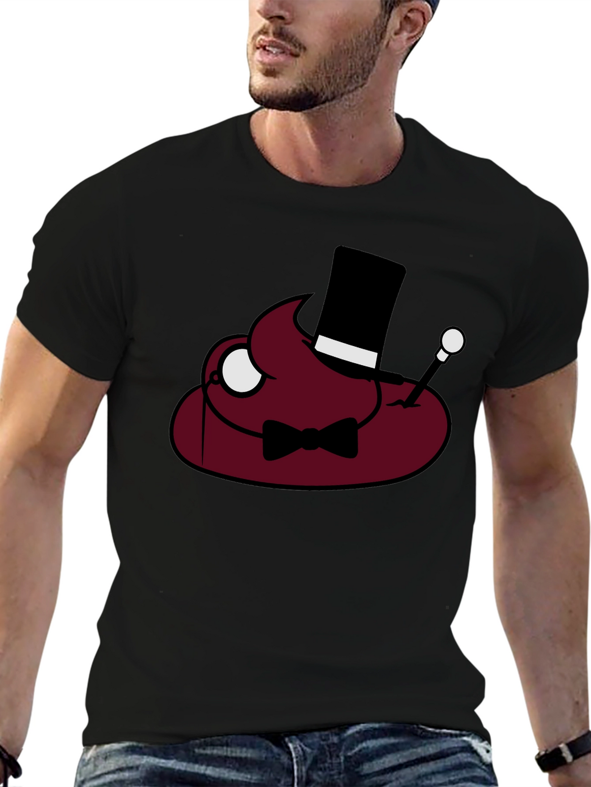 Poop Emoji Gentleman T-Shirt - Funny Humor Tee