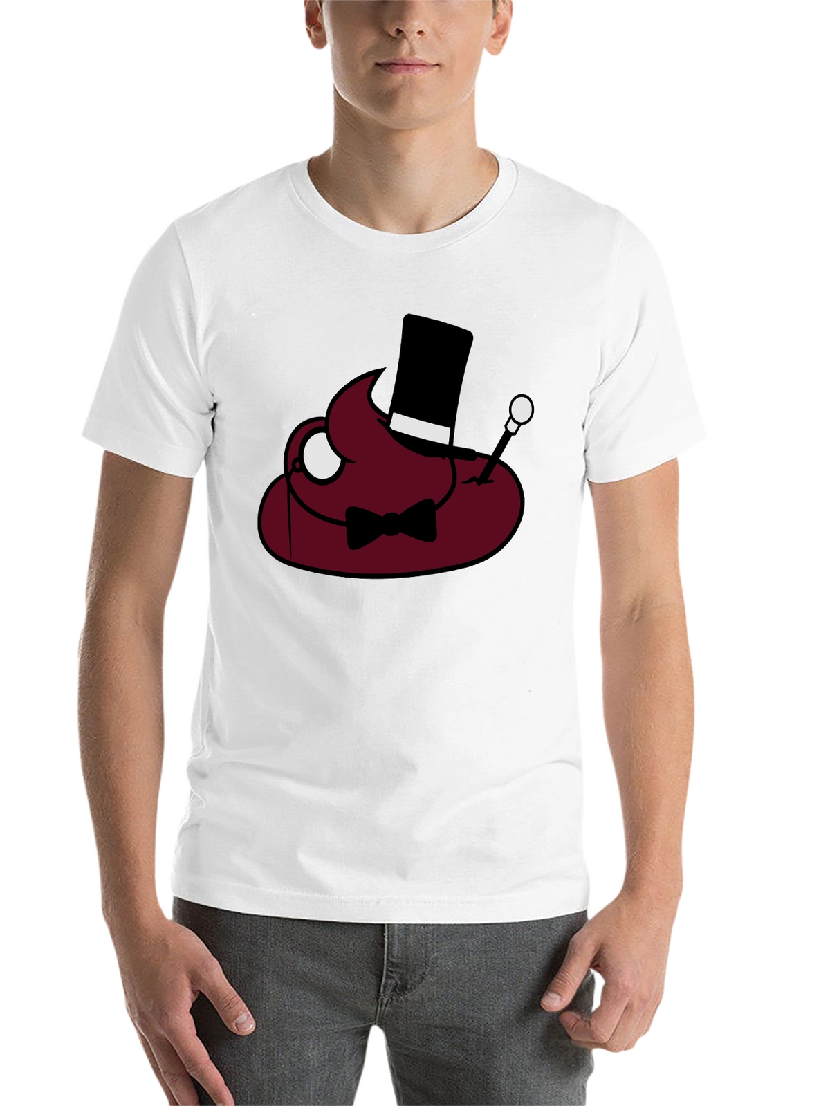 Poop Emoji Gentleman T-Shirt - Funny Humor Tee