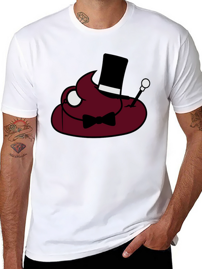 Poop Emoji Gentleman T-Shirt - Funny Humor Tee