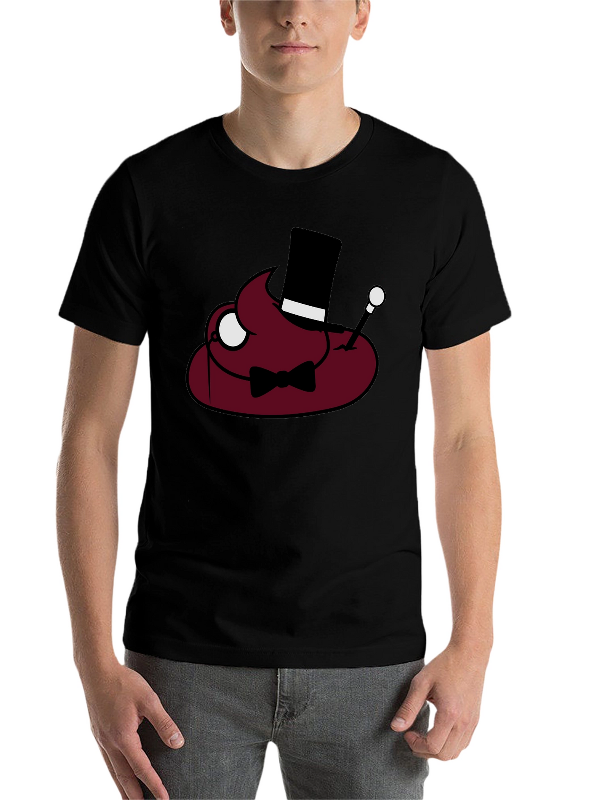 Poop Emoji Gentleman T-Shirt - Funny Humor Tee