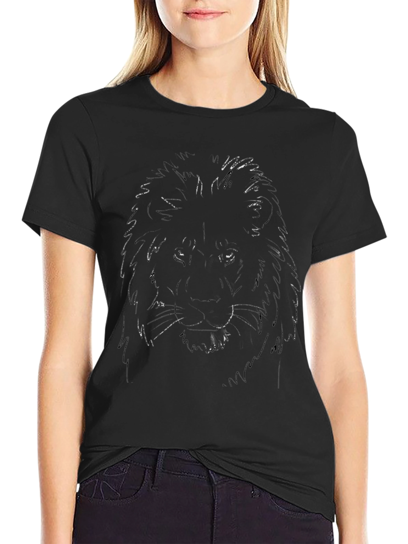 Lion Graphic Black T-Shirt