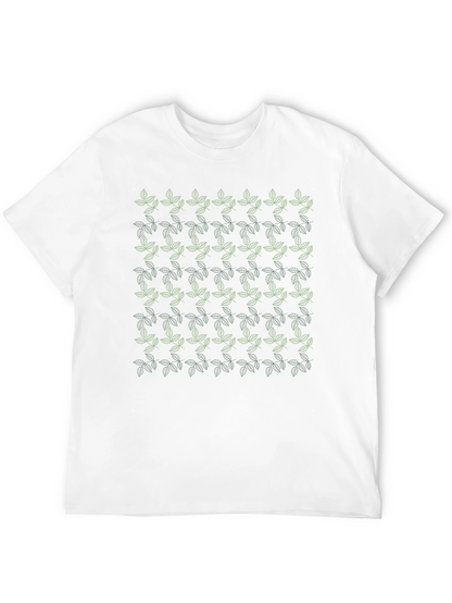 Leaf Pattern Black T-Shirt