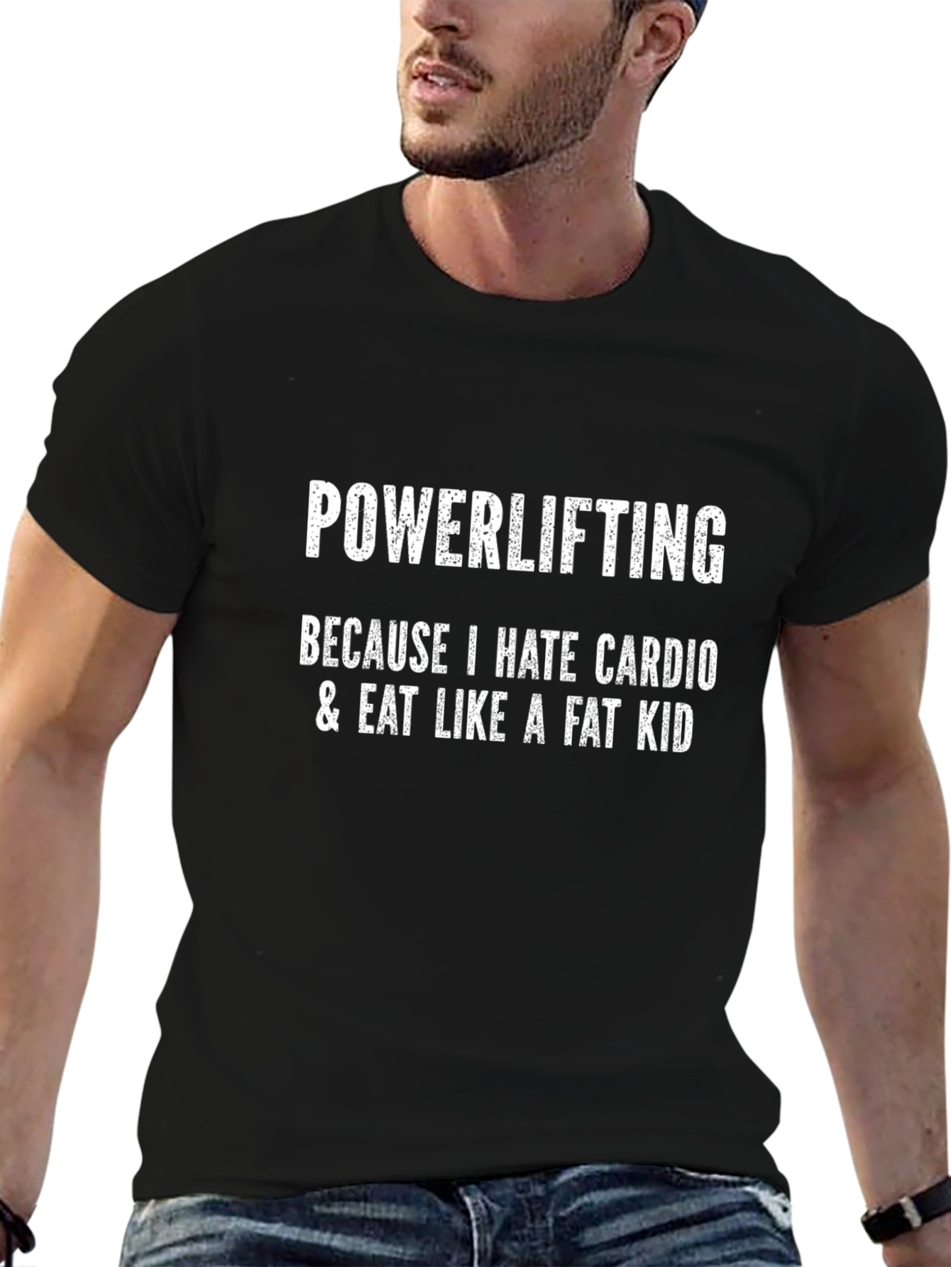 Powerlifting Hate Cardio Funny Graphic Tee