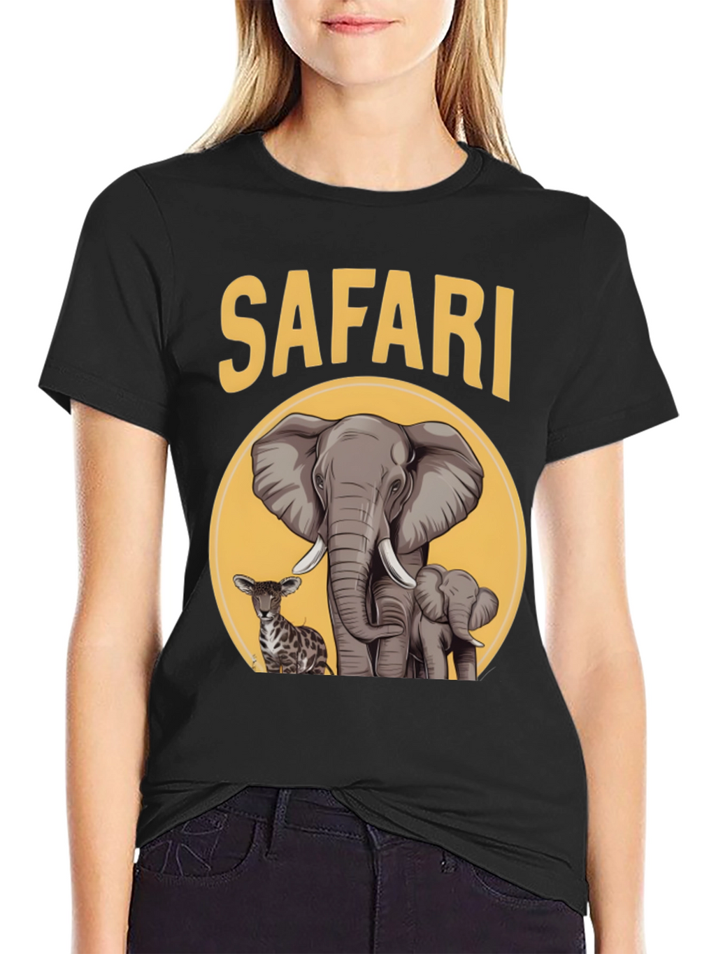 Safari T-Shirt with Elephants and Antelope