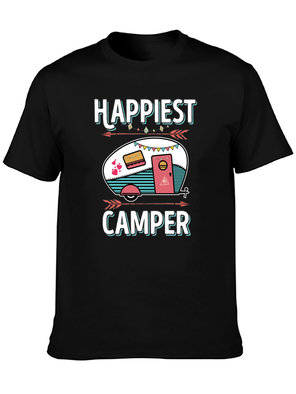 Happiest Camper Graphic T-Shirt - Camping Lover Tee