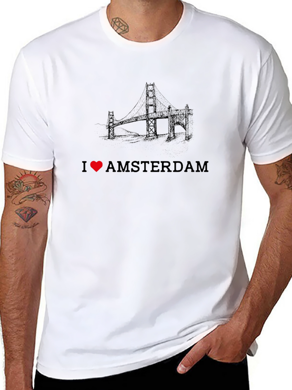 I Love Amsterdam Black Graphic Tee