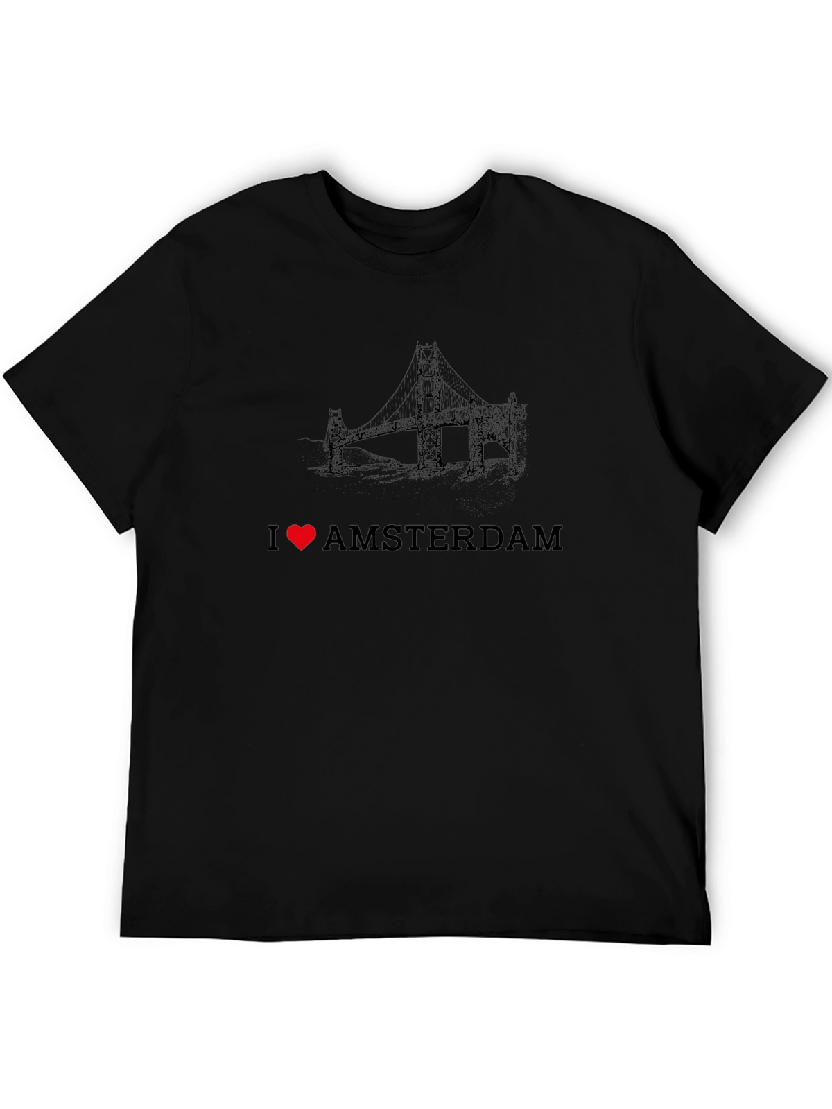 I Love Amsterdam Black Graphic Tee