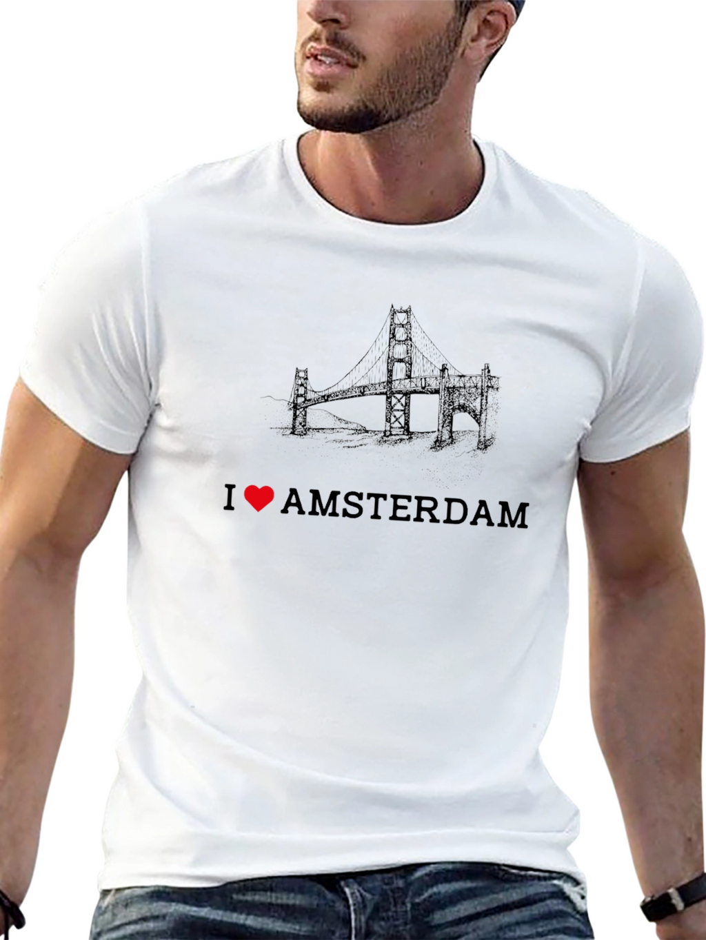 I Love Amsterdam Black Graphic Tee