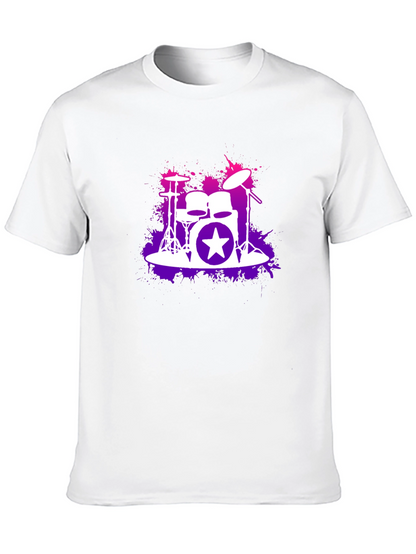 Drum Kit Starburst Black T-Shirt