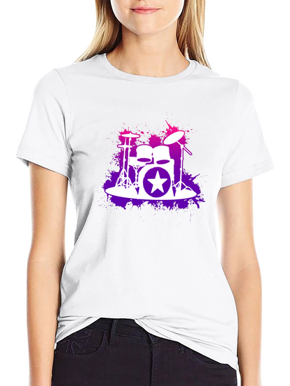 Drum Kit Starburst Black T-Shirt