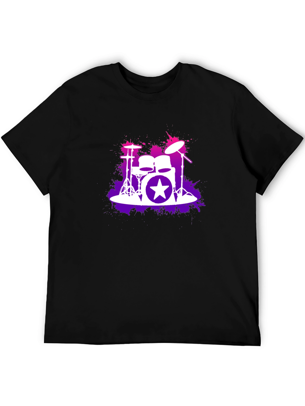 Drum Kit Starburst Black T-Shirt