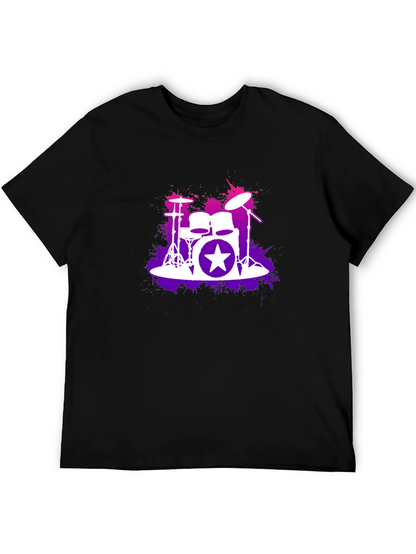 Drum Kit Starburst Black T-Shirt